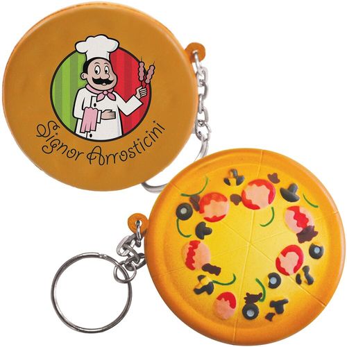 Custom Branded Stress Pizza Keyring - S0297 - 1