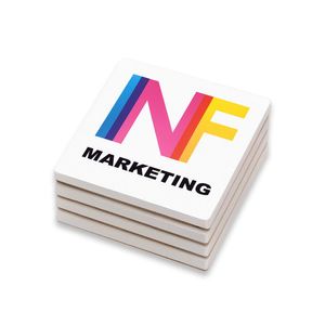 Custom Branded Ceramic Coaster Square sets of 4 - C6960 - 1