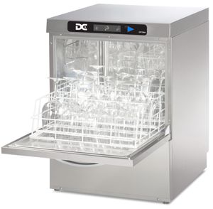 DC OXG50ADRO Optima Range 500mm Basket Frontloading Commercial Glasswasher with Break Tank, Drain Pump & RO - 30 Pint Capacity - OXG50ADRO - 1