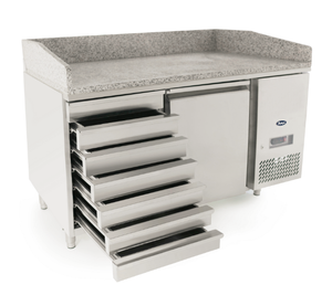 Atosa EPF3490GR + VRX1500/330 Single Door Granite Top Salad Preparation Counter Table with VRX unit & GN Pans, 125 Litres - EPF3490GR+VRX1500-330 - 1