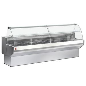 Diamond ML25/E8-R2 Stainless Steel Refrigerated Curved Serveover Counter with Understorage, 2500mm - ML25-E8-R2 - 1