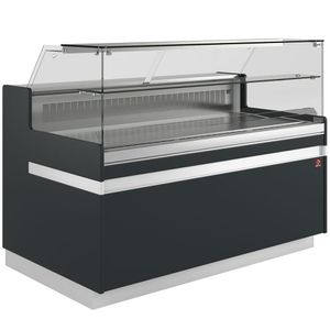 Diamond VB13XA1/R2 Flat Glass Black Refrigerated Serveover Counter, 2538mm - VB25XA1-R2 - 1