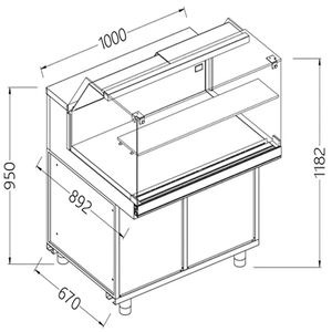 Diamond CB10X Refrigerated Patisserie Display Counter, 1000mm - CB10X - 1