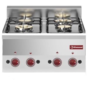 Diamond G60/4F6T-N 4 Burner Countertop Gas Range Cooker - G60-4F6T-N - 1