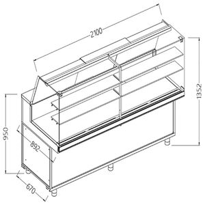 Diamond NA21X Neutral Snack Display Counters_High Glass - NA21X - 1