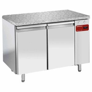 Diamond TPS2B/HG 2 Door Stainless Steel Granite Top Freezer Counter - TPS2B-HG - 1