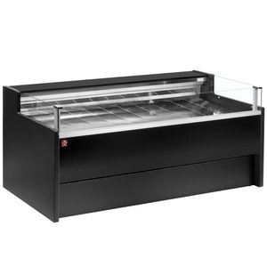 Diamond VZ30/B5-VR2/SS Black Refrigerated Self-Service Serveover Counter with Understorage, 3000mm - VZ30-B5-VR2-SS - 1