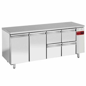 Diamond TS4N/H_2XK1/2-H 2 Door & 4 Drawer Stainless Steel Refrigerated Counter - TS4N-H_2XK1-2-H - 1