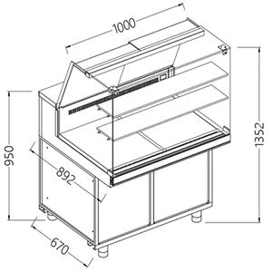 Diamond VA10X Refrigerated Serveover Counter, 1000mm - VA10X - 1