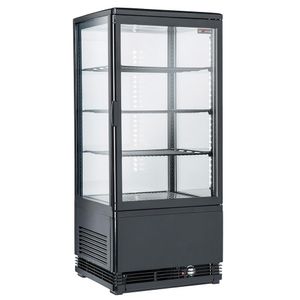 Diverso WR-V4F1-BL Ventilated display table model, 4 glazed sides, 4 levels, 80 litres - "Black" - WR-V4F1-BL - 1