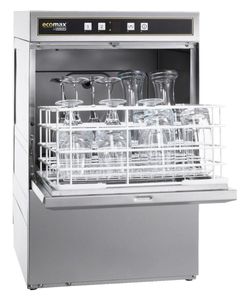 Hobart Ecomax G404-12C 390mm Basket Frontloading Commercial Glasswasher with Drain Pump, 16 Pint Capacity - G404-12C - 1