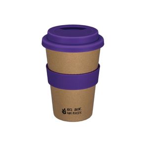 Huskup Rice Husk Compostable Reusable Coffee Cup Ultra Violet 14oz - DB632 - 1