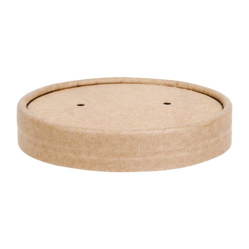 Fiesta Compostable Paper Soup Container Lids 118mm (Pack of 500) - FB557 - 1
