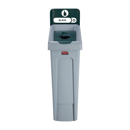 Rubbermaid Slim Jim Glass Recycling Station Green 87Ltr - DY086 - 2