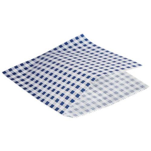 Greaseproof Paper Bags Blue Gingham Print 17.5 x 17.5cm - PN1487GBBG - 1