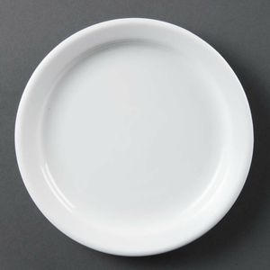 Olympia Whiteware Narrow Rimmed Plates 180mm (Pack of 12) - CB487 - 1