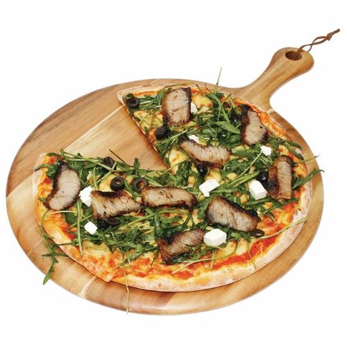 Olympia Acacia Wood Round Pizza Paddle Board 330mm - GM308 - 2