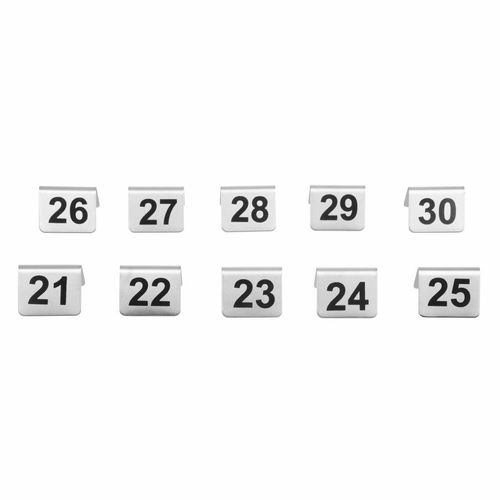 Stainless Steel Table Numbers 21-30 (Pack of 10) - U048 - 4
