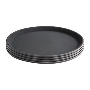 Olympia Kristallon Fibreglass Round Non-Slip Tray Black 356mm - J846 - 3