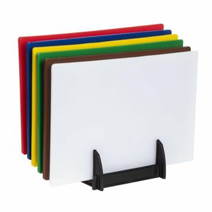 Hygiplas Low Density Chopping Board Set with Rack - J258 - 1