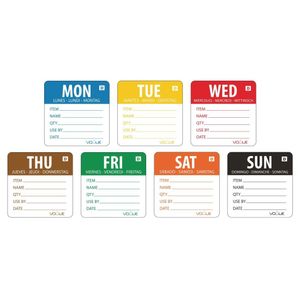 Vogue Dissolvable Labels Week Set (Pack of 1750) - GH326 - 1