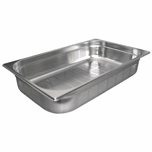 Vogue Stainless Steel Perforated 1/1 Gastronorm Pan 65mm - K840 - 1