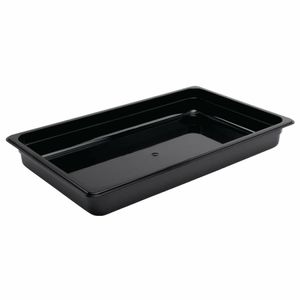 Vogue Polycarbonate 1/1 Gastronorm Container 65mm Black - U454 - 1