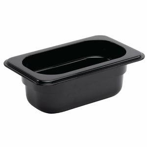 Vogue Polycarbonate 1/9 Gastronorm Container 65mm Black - U472 - 1