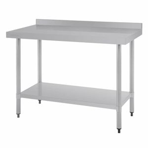Vogue Stainless Steel Prep Table with Upstand 1200mm - T381 - 1