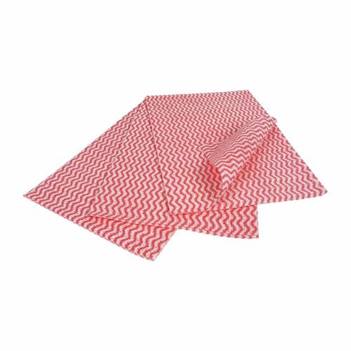 EcoTech Envirowipe Antibacterial Compostable Cleaning Cloths Red (25 Pack) - FA209 - 1