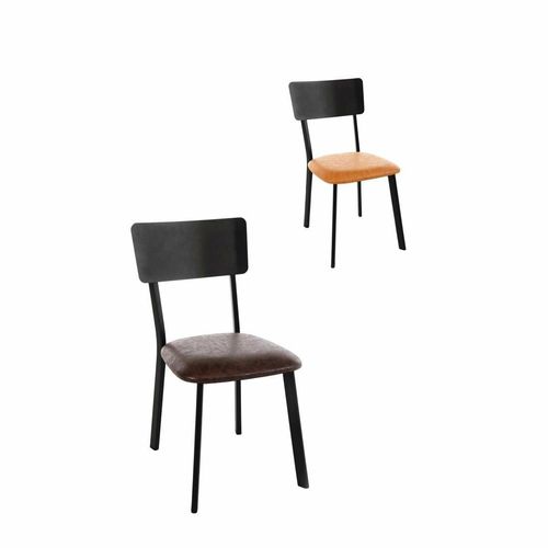 Bolero Metal & PU Side Chair Vintage Camel (Pack 4) - DR300 - 2
