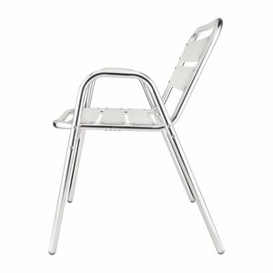 Bolero Aluminium Stacking Chairs Arched Arms (Pack of 4) - U501 - 3