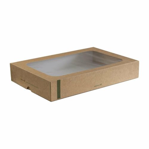 Vegware Compostable Sandwich Platters With Lid Large (Pack of 25) - FD387 - 1