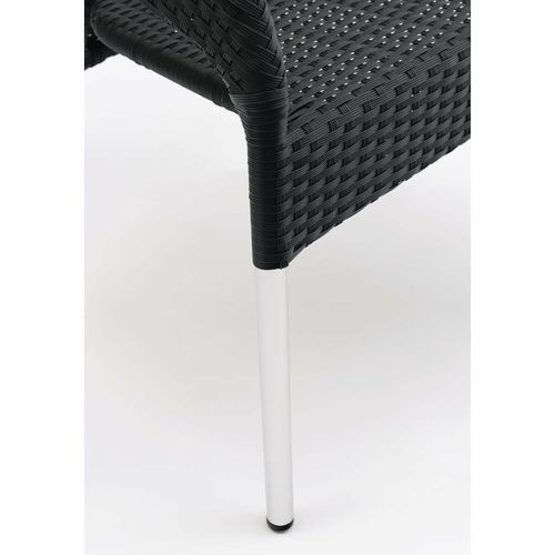 Bolero Wicker Wraparound Bistro Chairs Charcoal (Pack of 4) - CG223 - 7