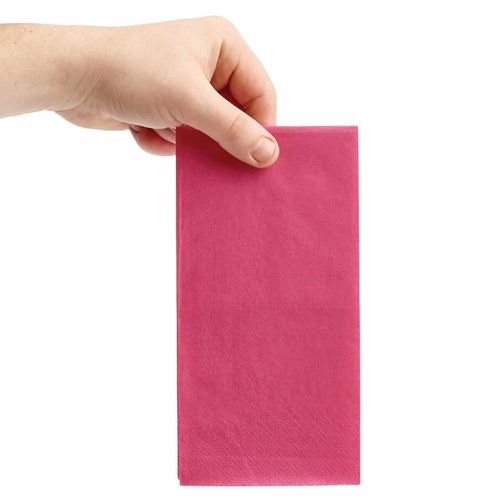 Fiesta Recyclable Lunch Napkin Pink 33x33cm 2ply 1/8 Fold (Pack of 2000) - FE230 - 3