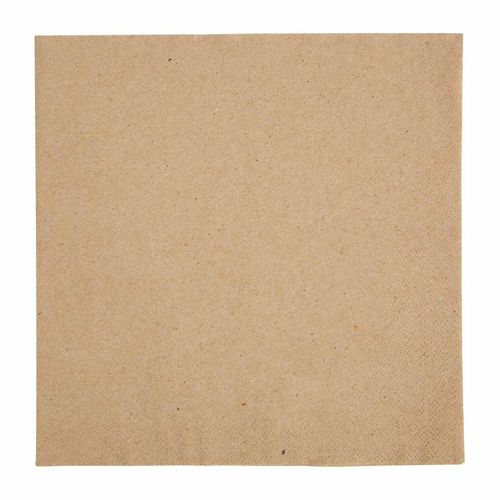 Fiesta Recyclable Recycled Dinner Napkin Kraft 40x40cm 2ply 1/4 Fold (Pack of 2000) - FE242 - 1