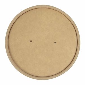 Colpac Recyclable Kraft Microwavable Soup Cup Lids 450ml / 16oz (Pack of 500) - FA368 - 3