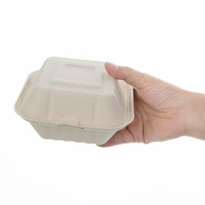 Fiesta Compostable Bagasse Burger Boxes Natural Colour 152mm (Pack of 500) - FC542 - 3