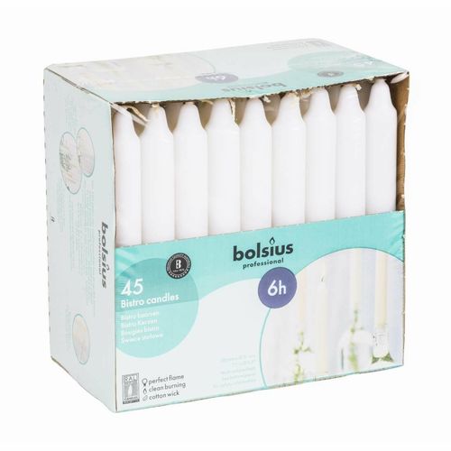 Bolsius 7 Bistro Candles White (Pack of 45) - P963 - 2