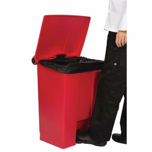 Rubbermaid Step On Pedal Bin Red 68Ltr - K822 - 3