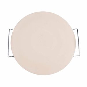 Round Pizza Stone with Metal Serving Rack 15in - CL714 - 3