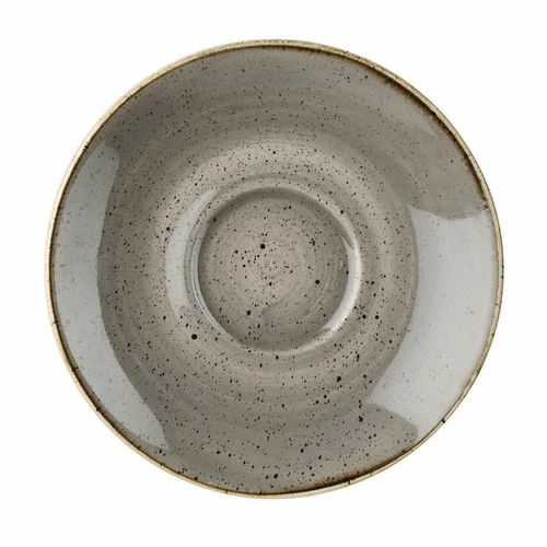 Churchill Stonecast Round Cappuccino Saucers Peppercorn Grey 158mm - DK567 - 1
