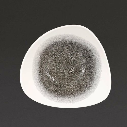 Churchill Studio Prints Raku Trace Triangular Bowl Quartz Black 235mm (Pack of 12) - DC734 - 1