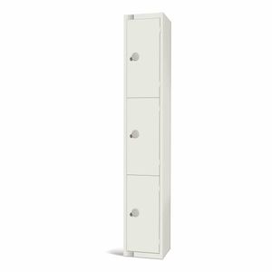 Elite Three Door Coin Return Locker White - GR311-CN - 1
