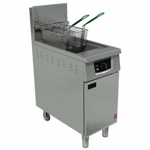 Falcon Single Tank Twin Basket Free Standing Natural Gas Filtration Fryer G401F - CF747-N - 1