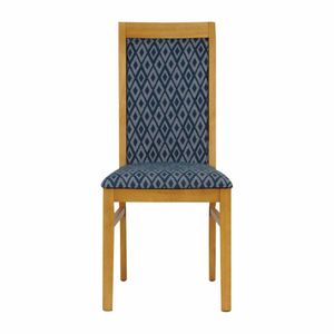 Brooklyn Padded Back Soft Oak Dining Chair with Blue Diamond Padded Seat and Back (Pack of 2) - FT418 - 3