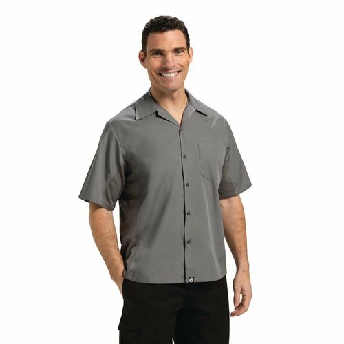 Chef Works Unisex Cool Vent Chefs Shirt Grey S - B179-S - 1