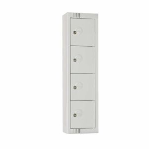 Elite Personal Effects Locker 4 Door Grey Camlock - CF753-CF - 1