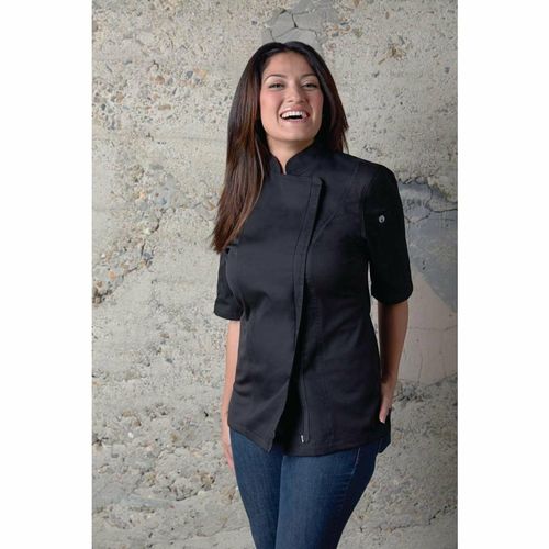 Chef Works Womens Springfield Zip Chefs Jacket Black S - BB051-S - 2