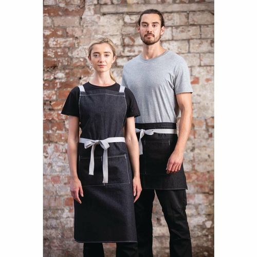 Southside X-Cross Back Bib Apron Denim Black - BB057 - 5